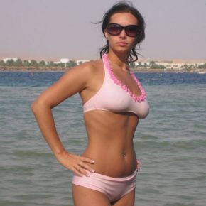 cute girl doesn’t really realize that her bikini is sheer.