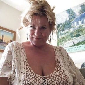 grandma with big tits in a see through shirt