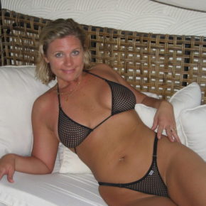 wife in a mesh see through bikini